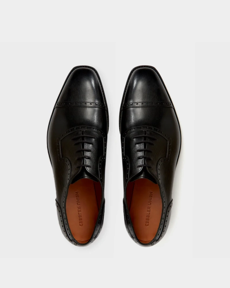 Spiked Oxfords Black Brogue Lightweight Dress Shoe
