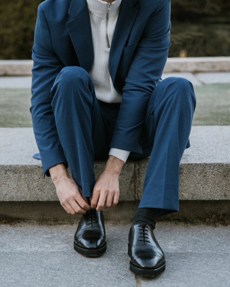 Black Brogue Lightweight Dress Shoe Oxfords For Wide Feet