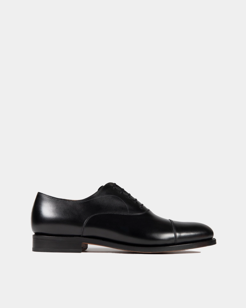 Black Oxford Dress Shoe with Leather Soles Leather Lace Up Oxfords