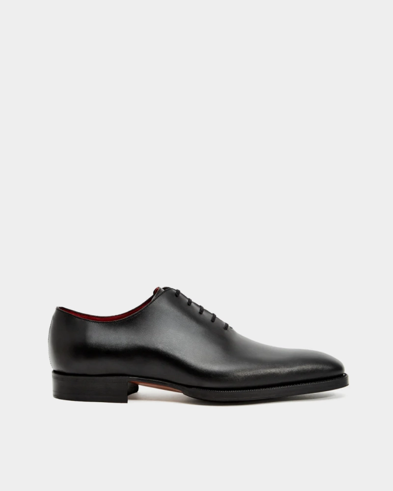 White Heeled Oxfords Black Wholecut Oxford Dress Shoe with Rubber Half Soles