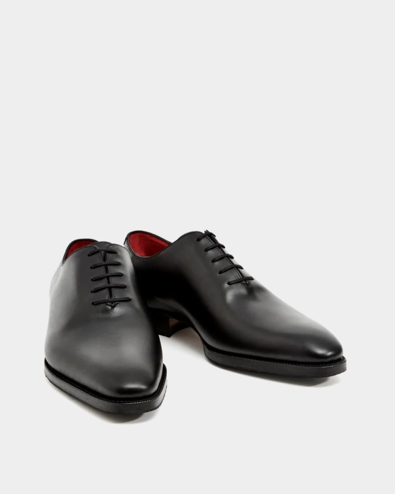 Black Wholecut Oxford Dress Shoe with Rubber Half Soles Vista Oxford