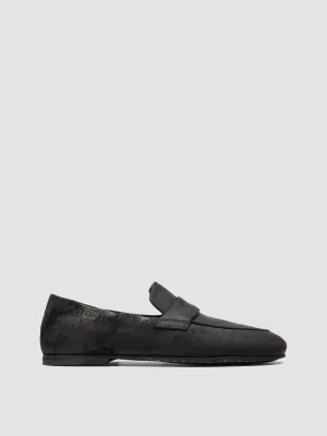 BLAIR DD 001 - Black Leather Penny Loafers Loafers With Ankle Pants