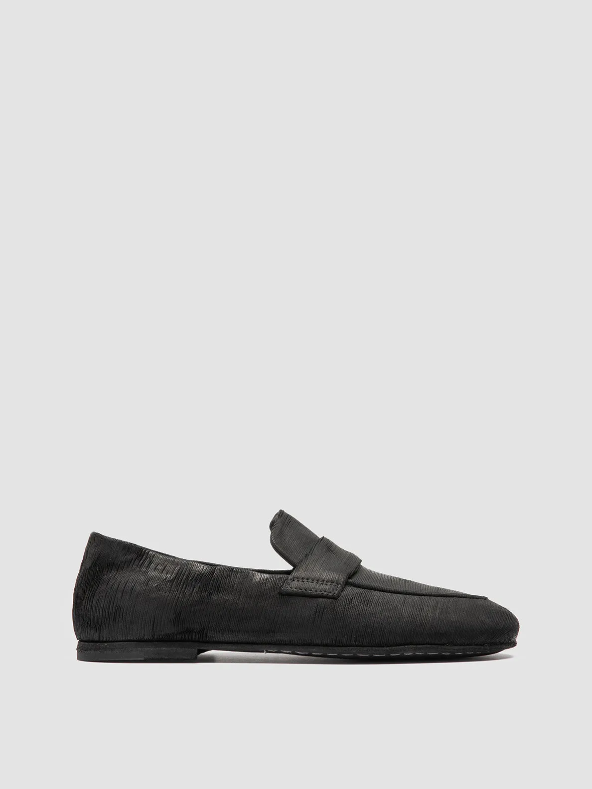 BLAIR DD 001 - Black Leather Penny Loafers Rain Loafers