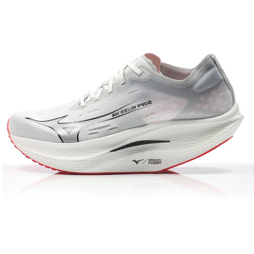 Air Running Shoes Mizuno Wave Rebellion Pro 2 Men's Running Shoe - White/Harbor Mist/Cayenne