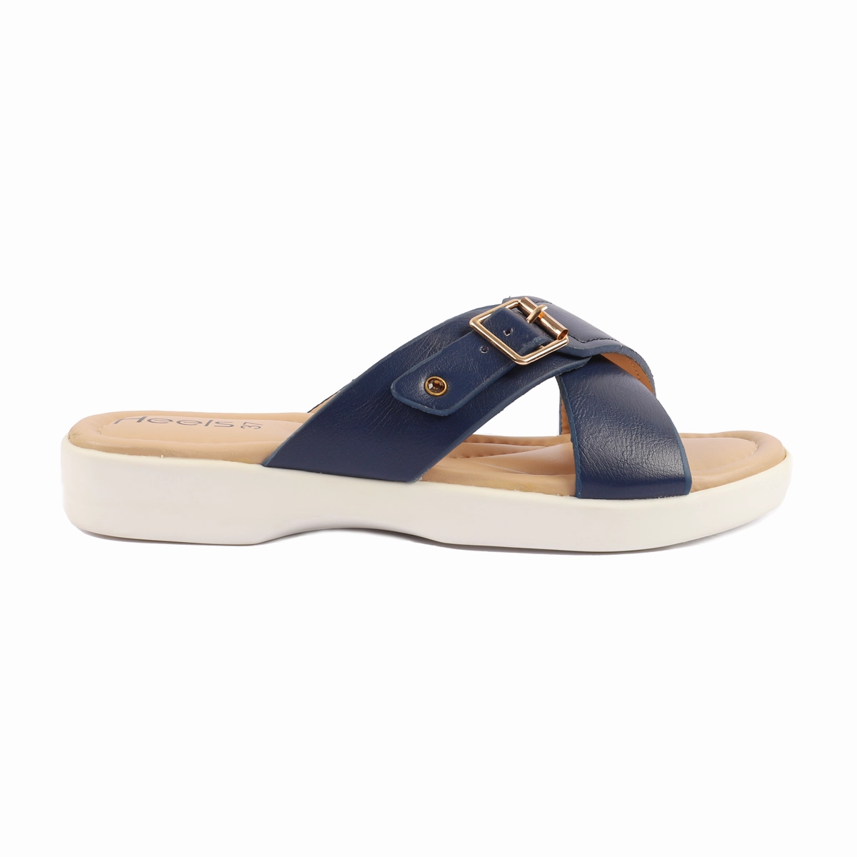 Blue Casual Slipper 074161 Leather Slippers