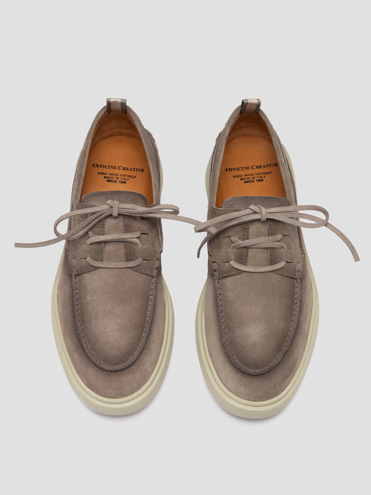 Pebbled Leather Loafers BONES 013 - Grey Suede Boat Shoes