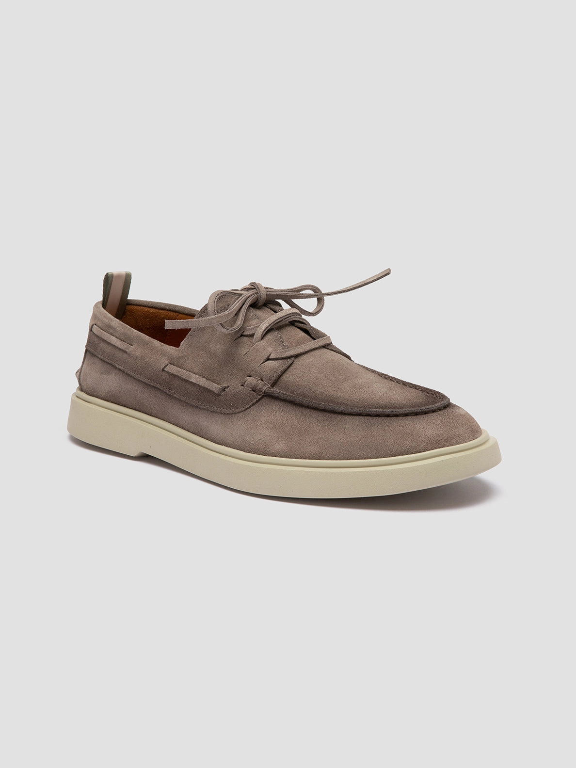BONES 013 - Grey Suede Boat Shoes Gathered Leather Loafers