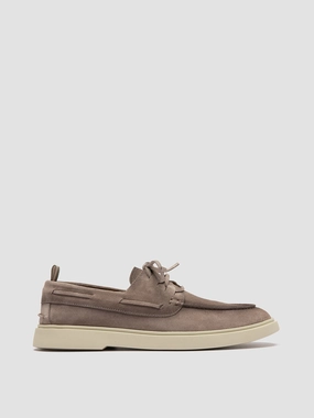 Cognac Penny Loafers BONES 013 - Grey Suede Boat Shoes