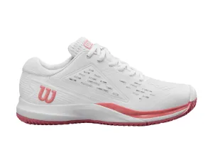 Gray And White Tennis Shoes Wilson Rush Pro Ace Junior Tennis Shoe (White/Mauve Glow)