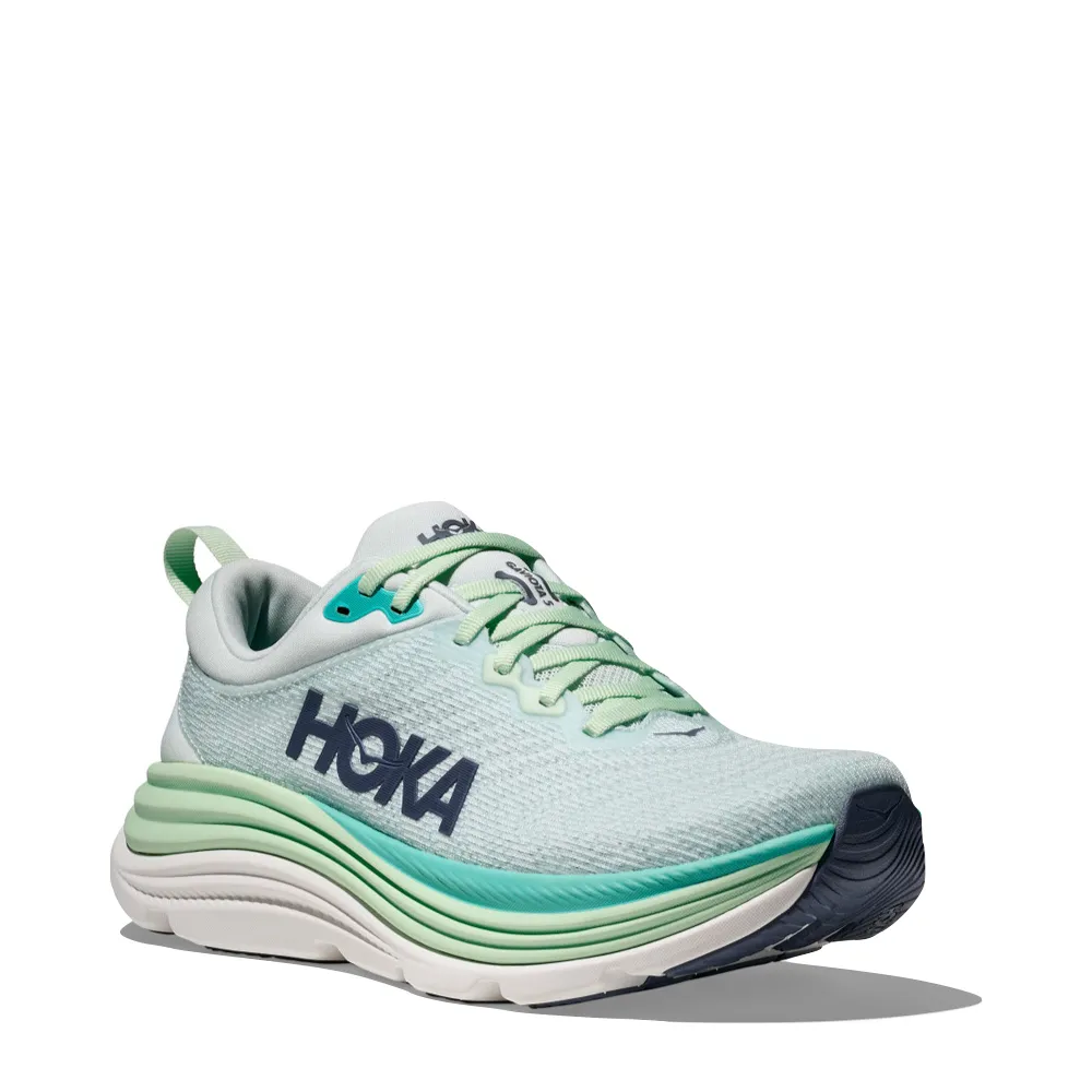 Hoka Women's Gaviota 5 Running Sneaker in Snow Melt/Cielo Blue Hobart