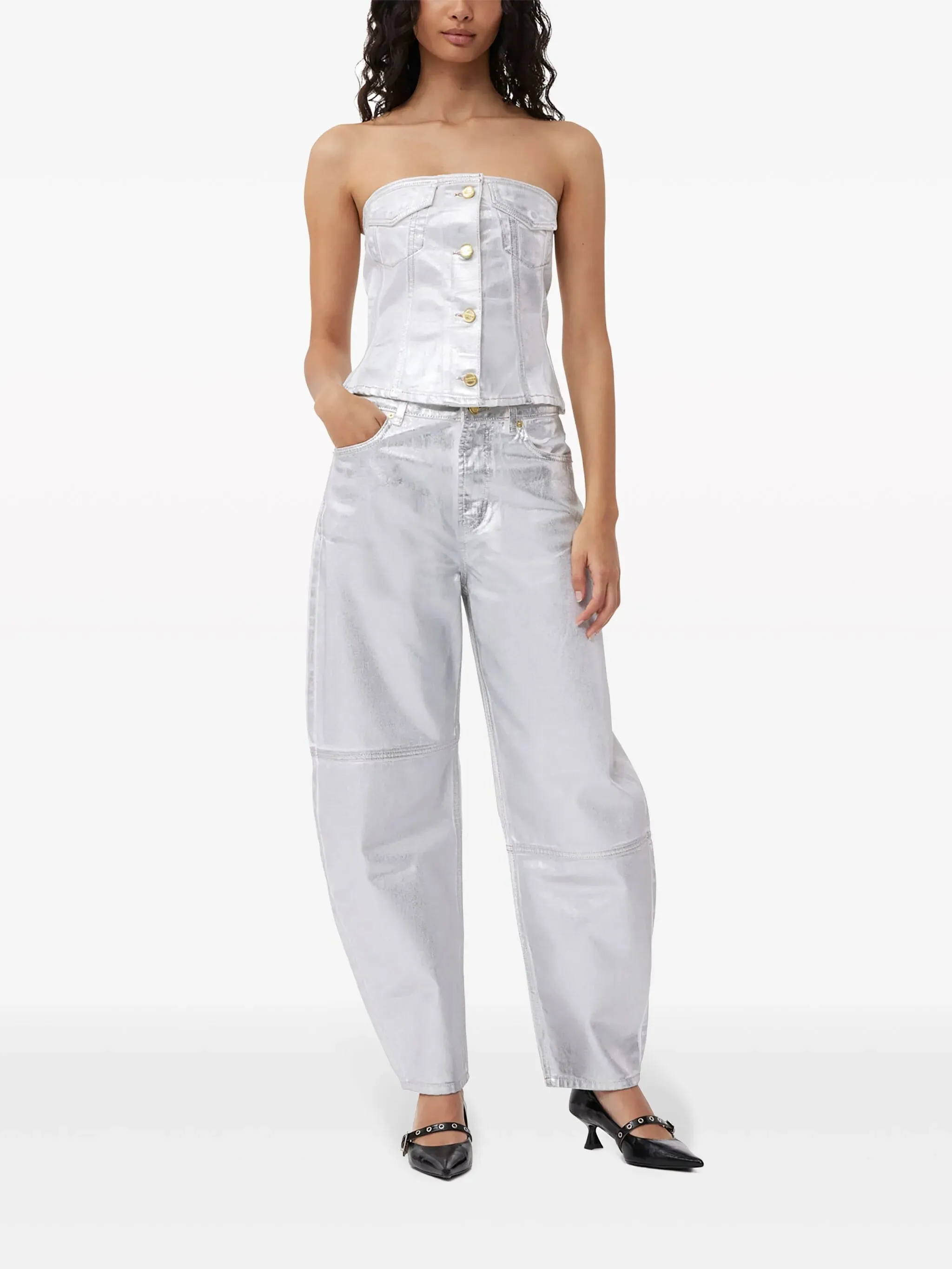 bow-detail slingback ballerina shoes Flat Shoes With Buckle