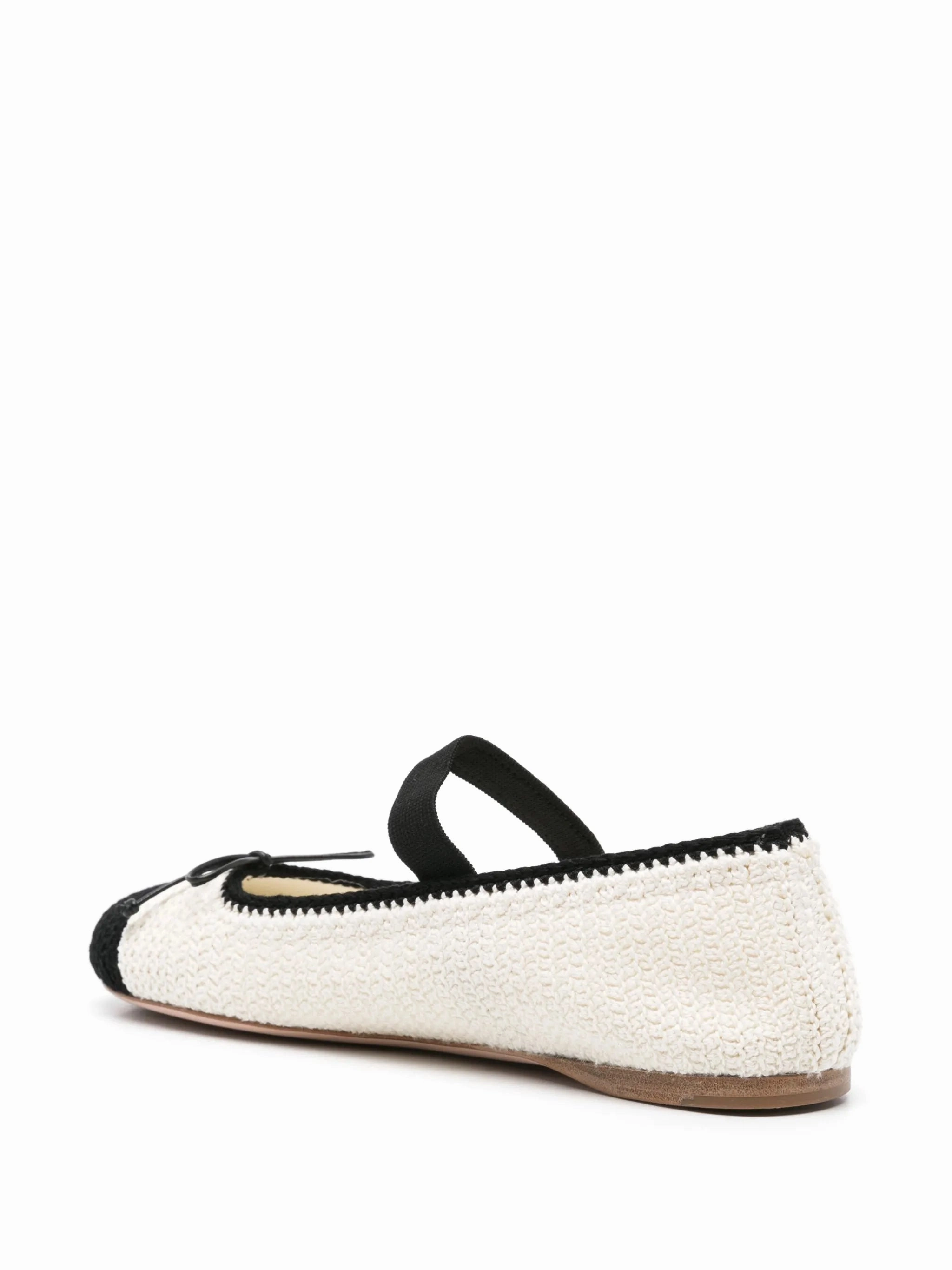 Shoes Suitable For Flat Feet bow-detail knitted ballerina shoes