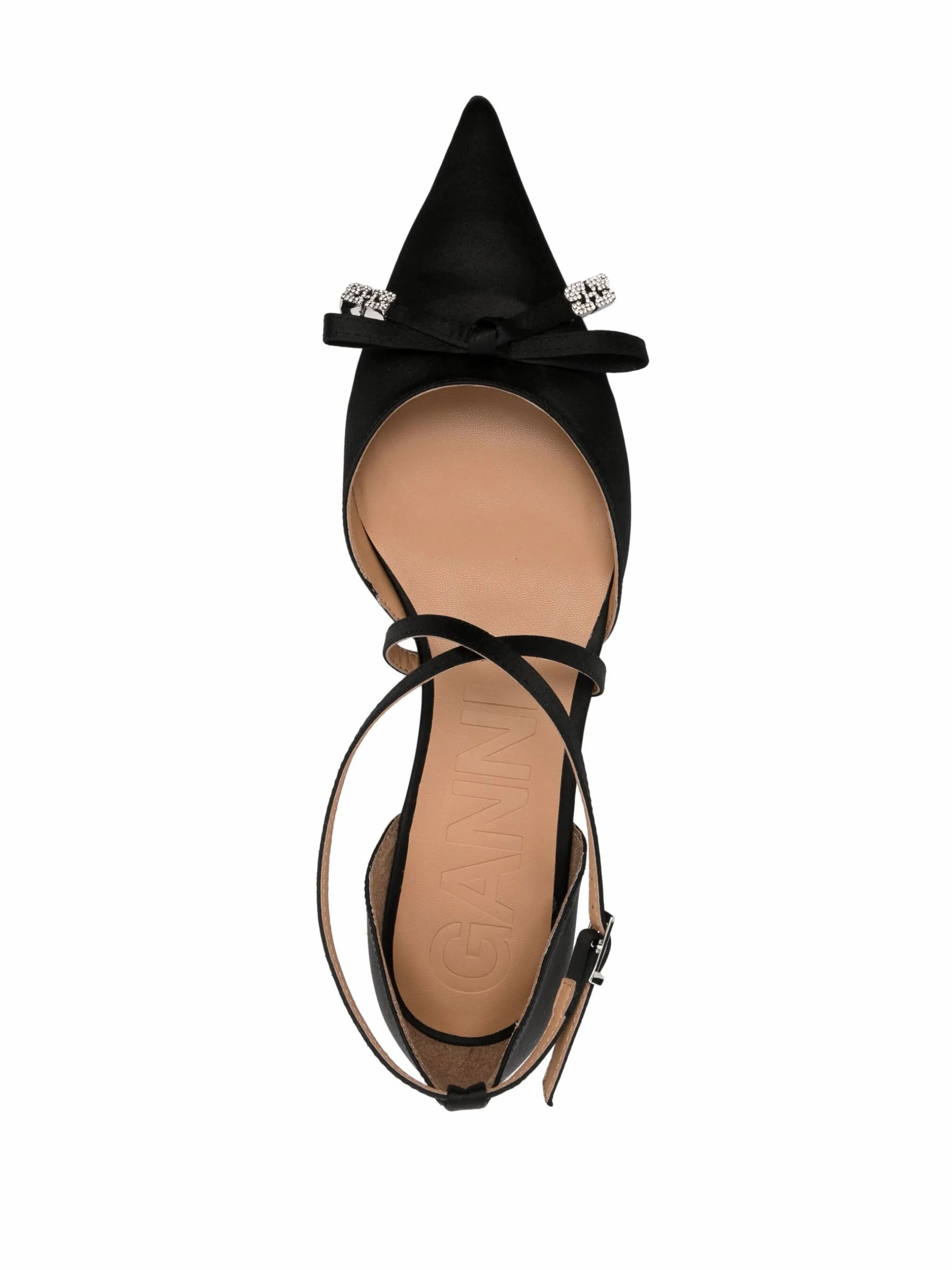 Flat Tip Shoes bow-detail pointed-toe ballerina shoes