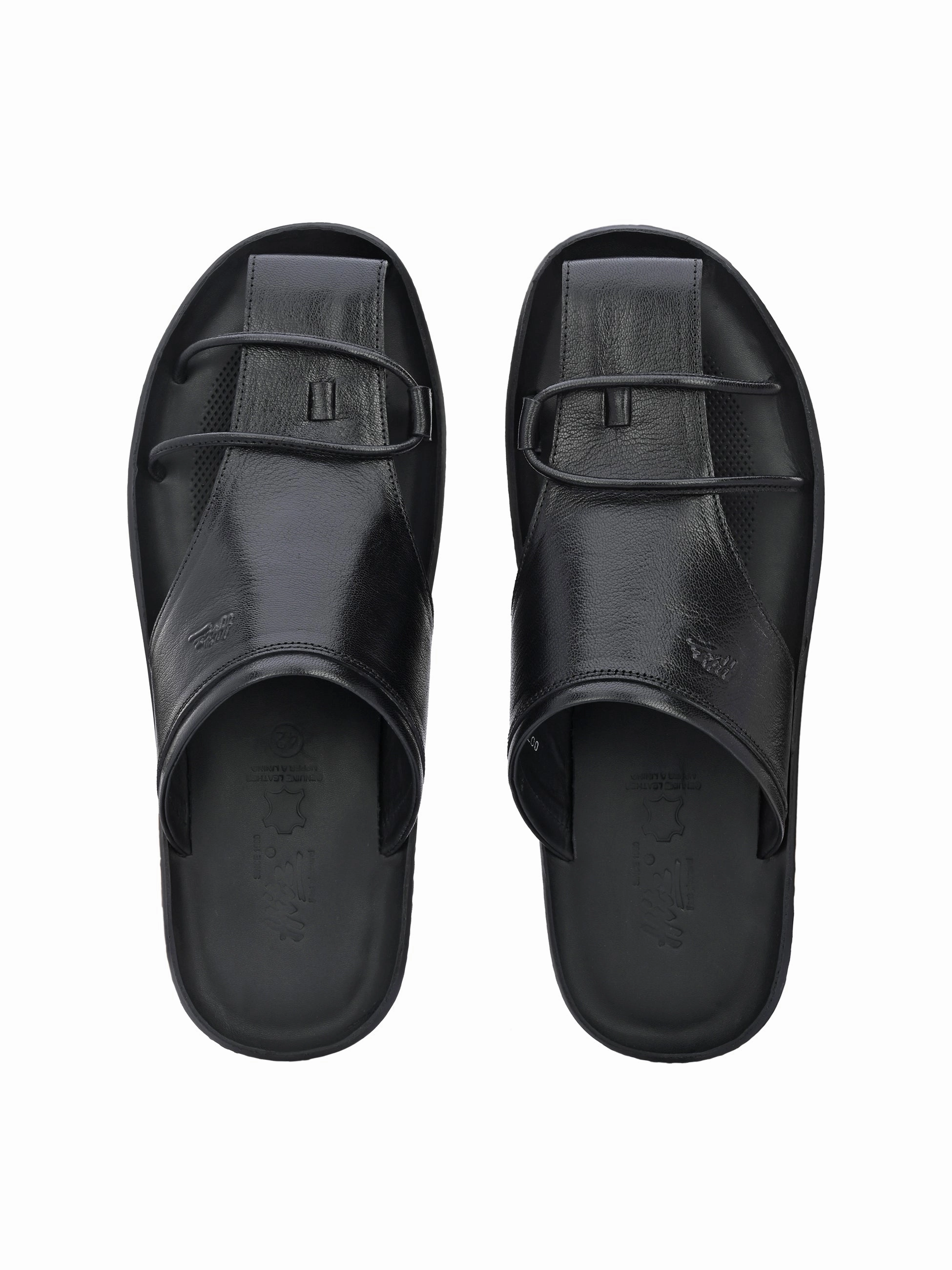 Bravur Leather Sliders Heel Slippers