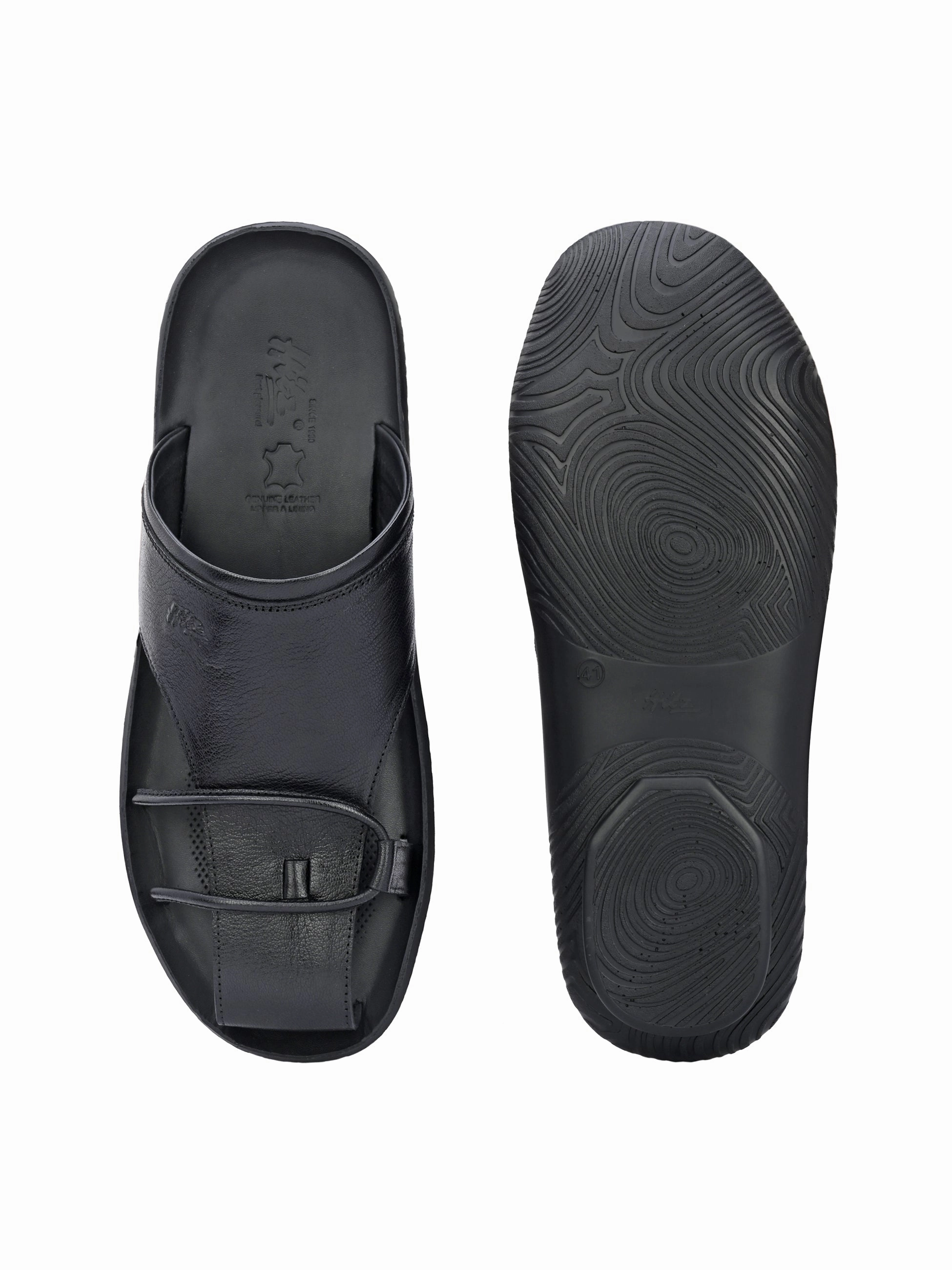 Bravur Leather Sliders Thin Slippers