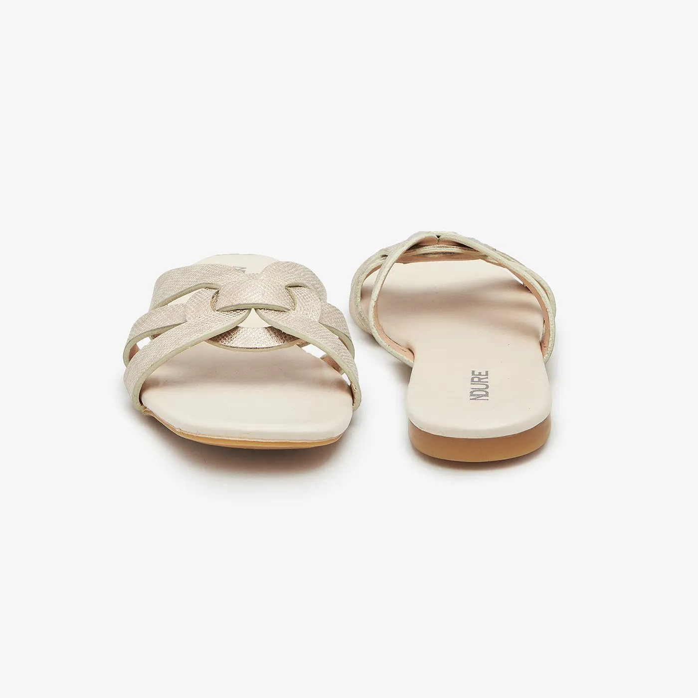 Multi Strap Women Chappals Semi Formal Dress With Flat Shoes