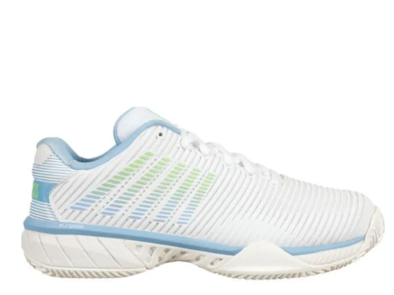 Good Tennis Shoes For Walking On Concrete K-Swiss Hypercourt Express 2 Clay Ladies Tennis Shoe (Lucent White/Dutch Canal/Paradise Green)