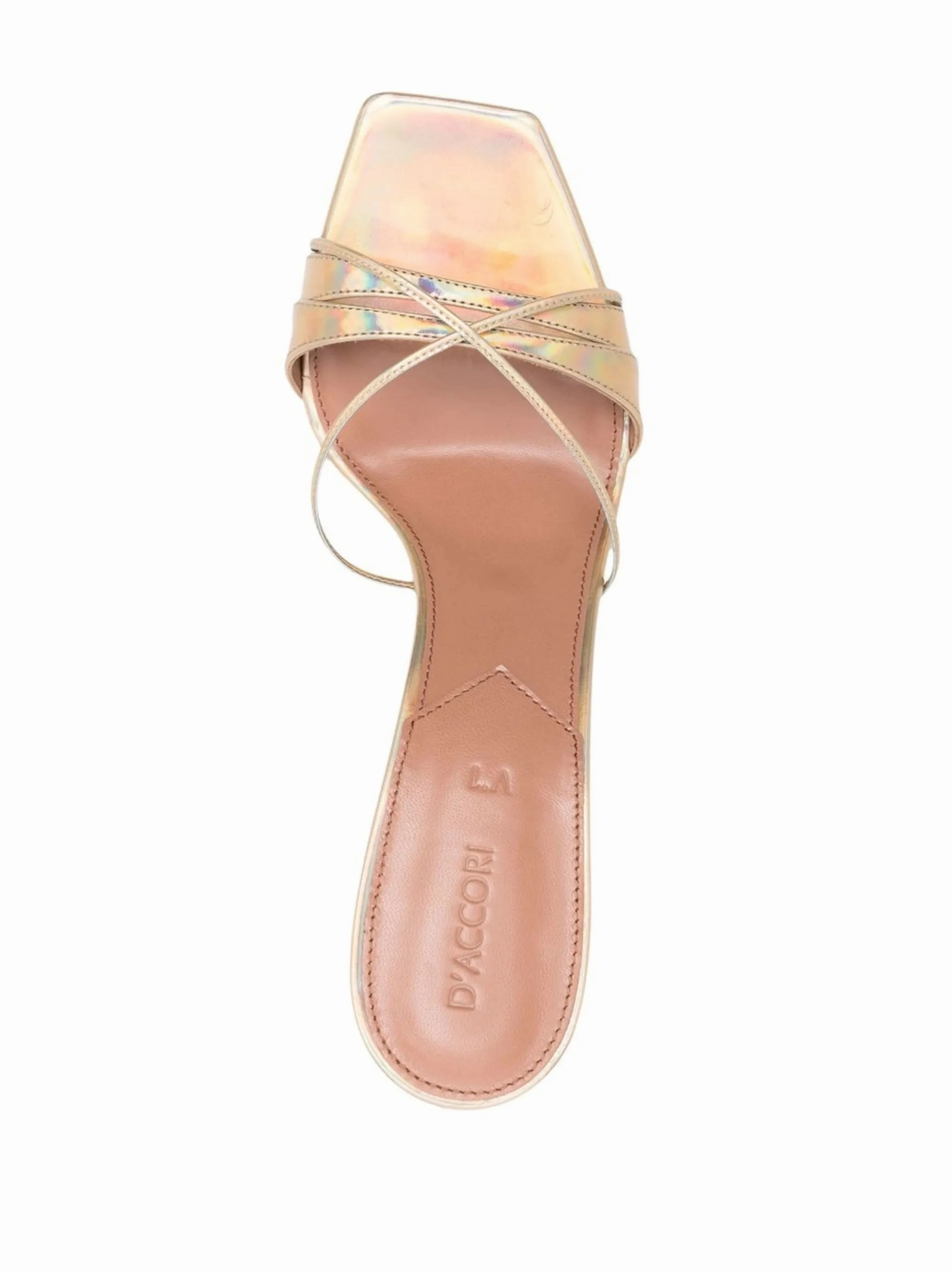 Flat Strap Sandals 100mm Lust metallic-effect sandals