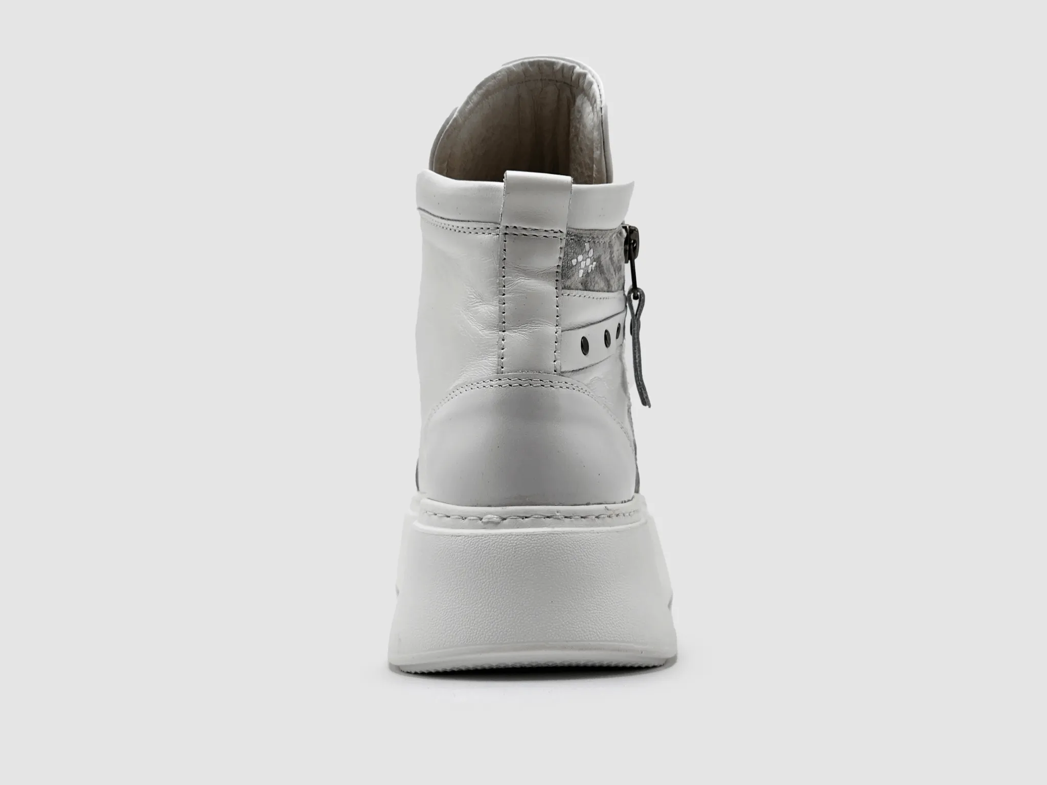 Women's Tall Zip-Up Leather Sneakers - White Sneakers Old Skool