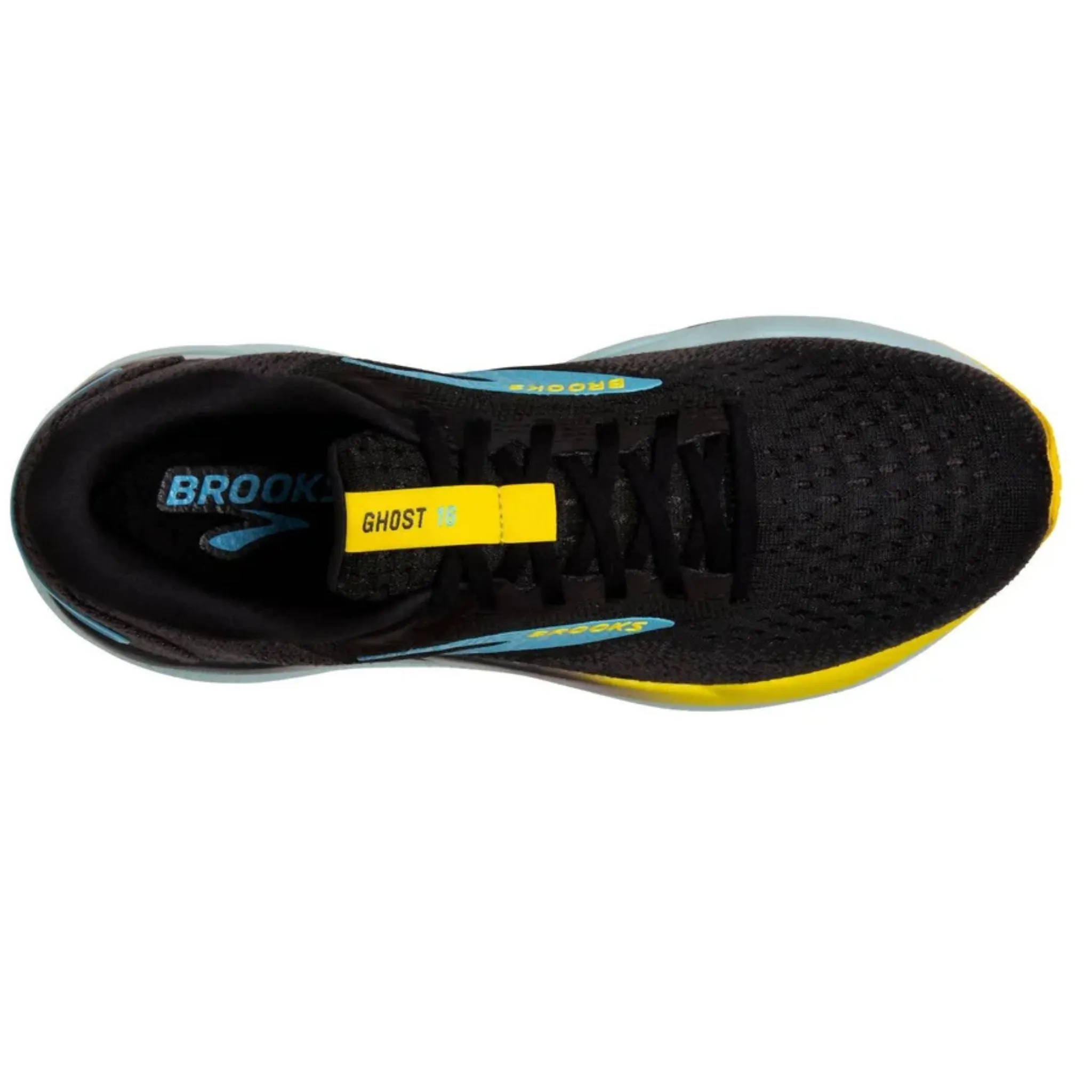 Good Running Shoes For Bad Knees Brooks Men's 110418 029 Ghost 16 Black Forged Iron Blue Cushion Support Running Shoes