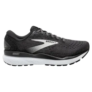 Extra Wide Running Shoes Brooks Men's 110418 090 Ghost 16 Black Grey White Cushion Support Running Shoes (WIDE)