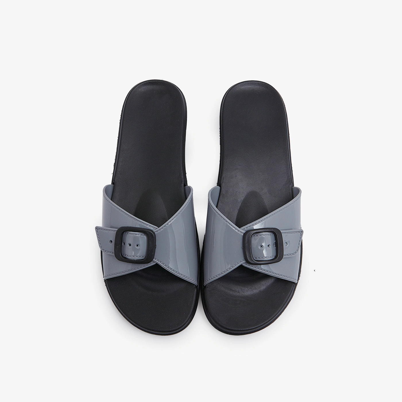 Buckled Ladies Slippers Velvet Slippers Tuxedo