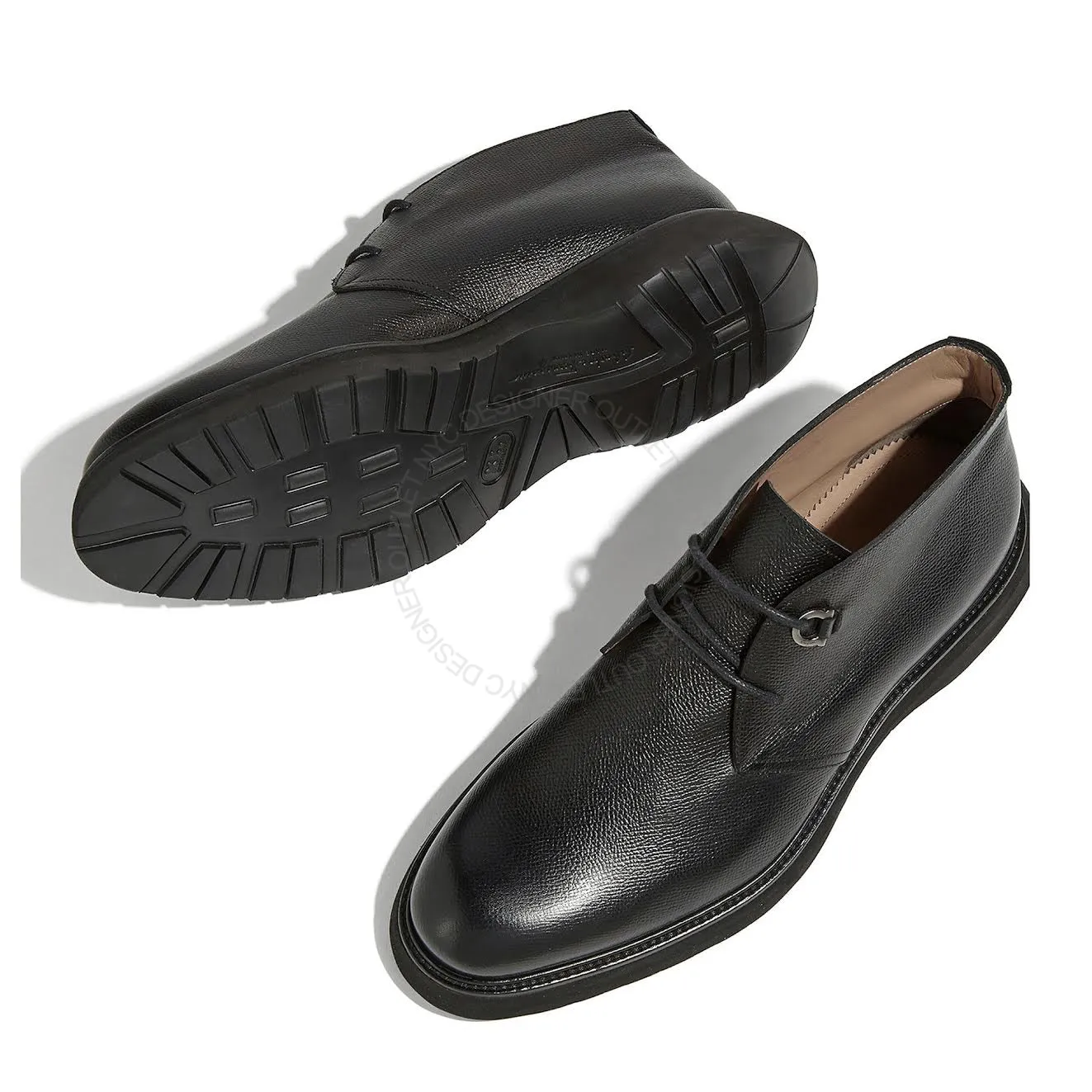 Ferragamo Bernard Black Leather Boots Alligator Western Boots