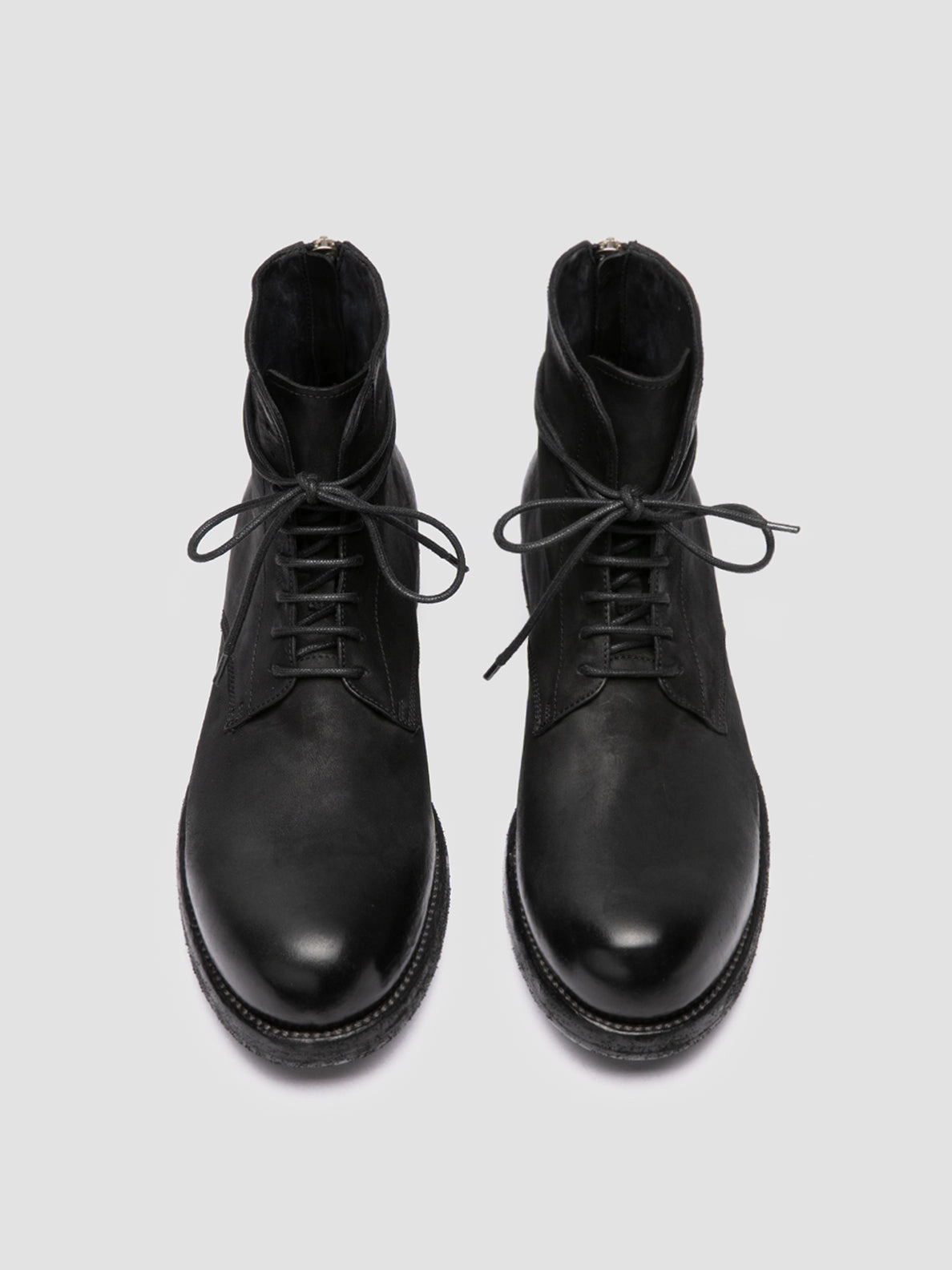 Waterproof Lace Up Boots BULLA DD 102 - Black Leather Lace-up Boots