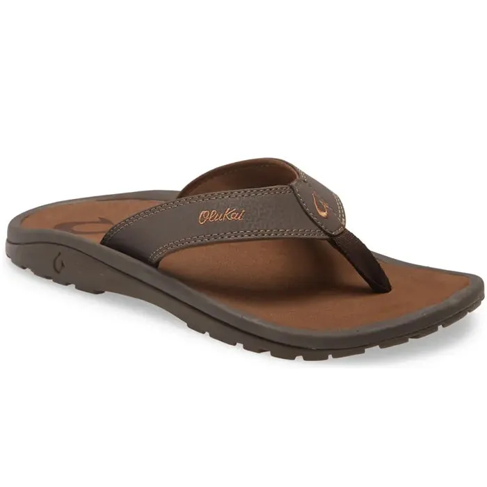 OluKai Men's Ohana Dark Java Ray Steel Toe Sandals