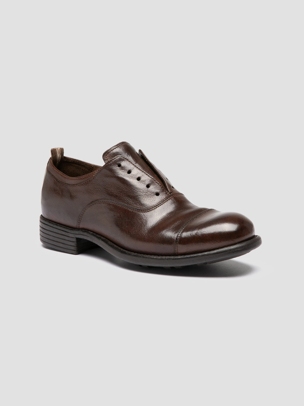 High Oxfords CALIXTE 003 - Dark Brown Leather Oxford Shoes