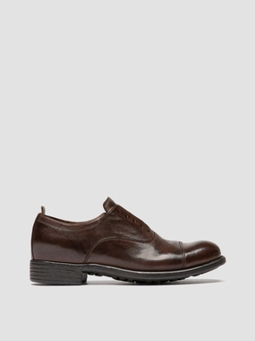 CALIXTE 003 - Dark Brown Leather Oxford Shoes Jeans And Oxford Shirt