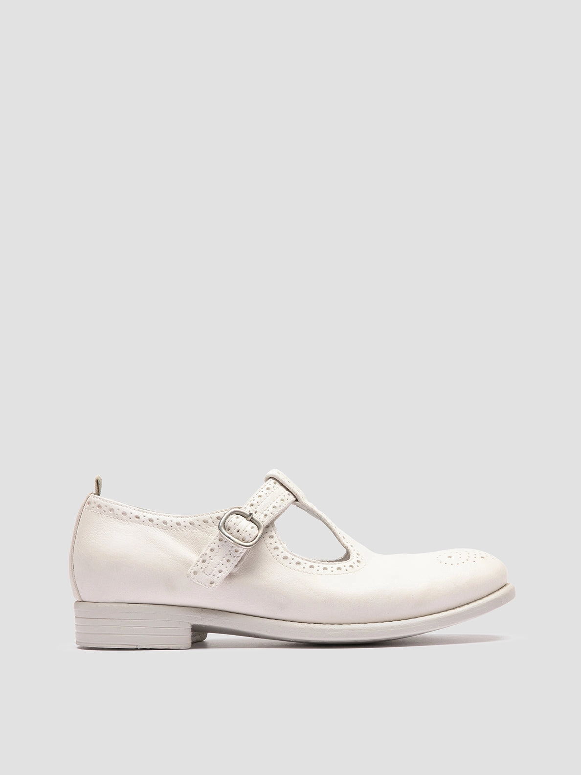 Heel Oxfords CALIXTE 080 - White Leather T-Bar Shoes