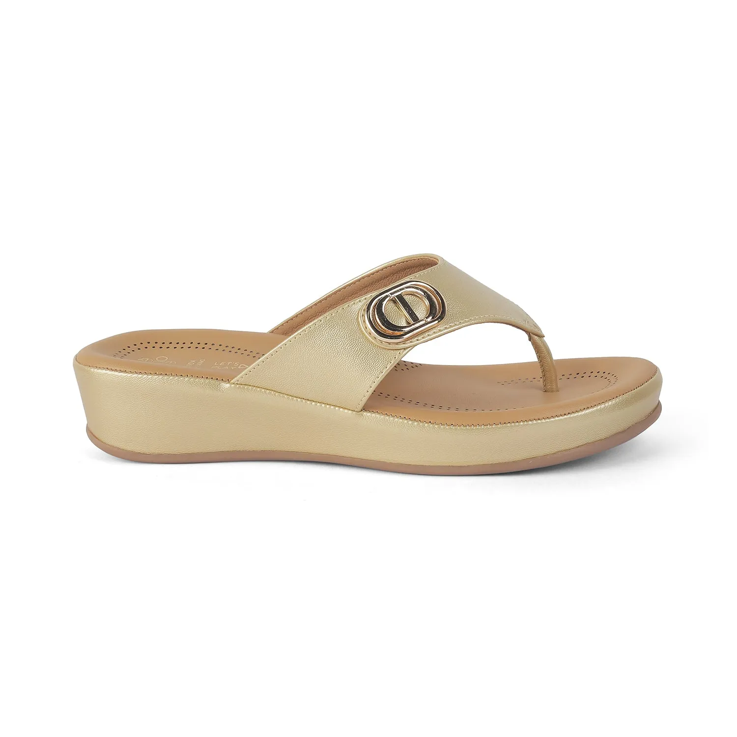 Flat Shoes Stylish Tresmode Vantaa Gold Women's Dress Platform Flats