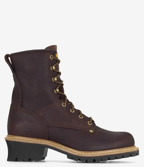 Brown Cowboy Boots Carolina Elm 8" Leather Logger Boot - Men