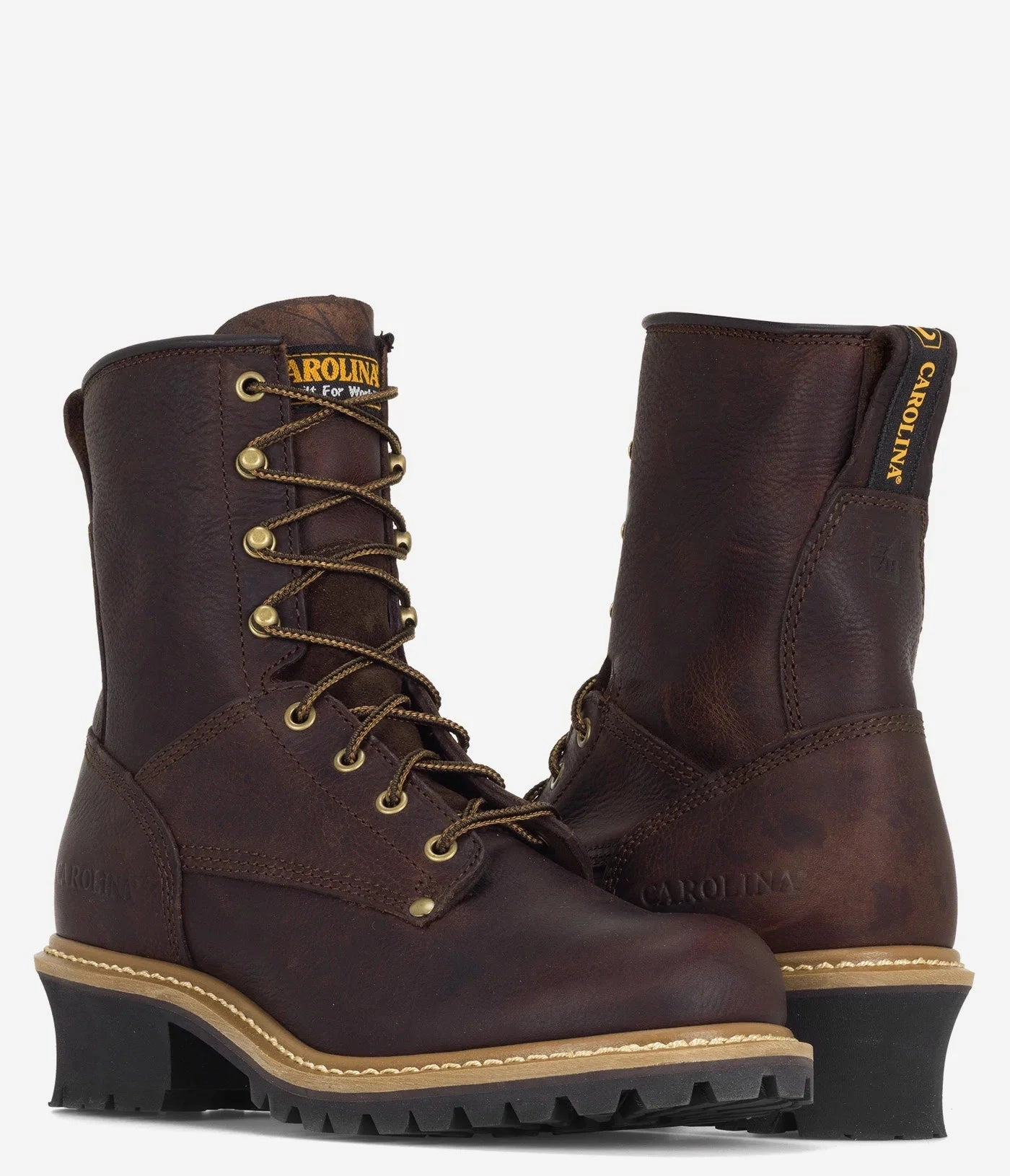 Carolina Elm 8" Leather Logger Boot - Men Boots Etc