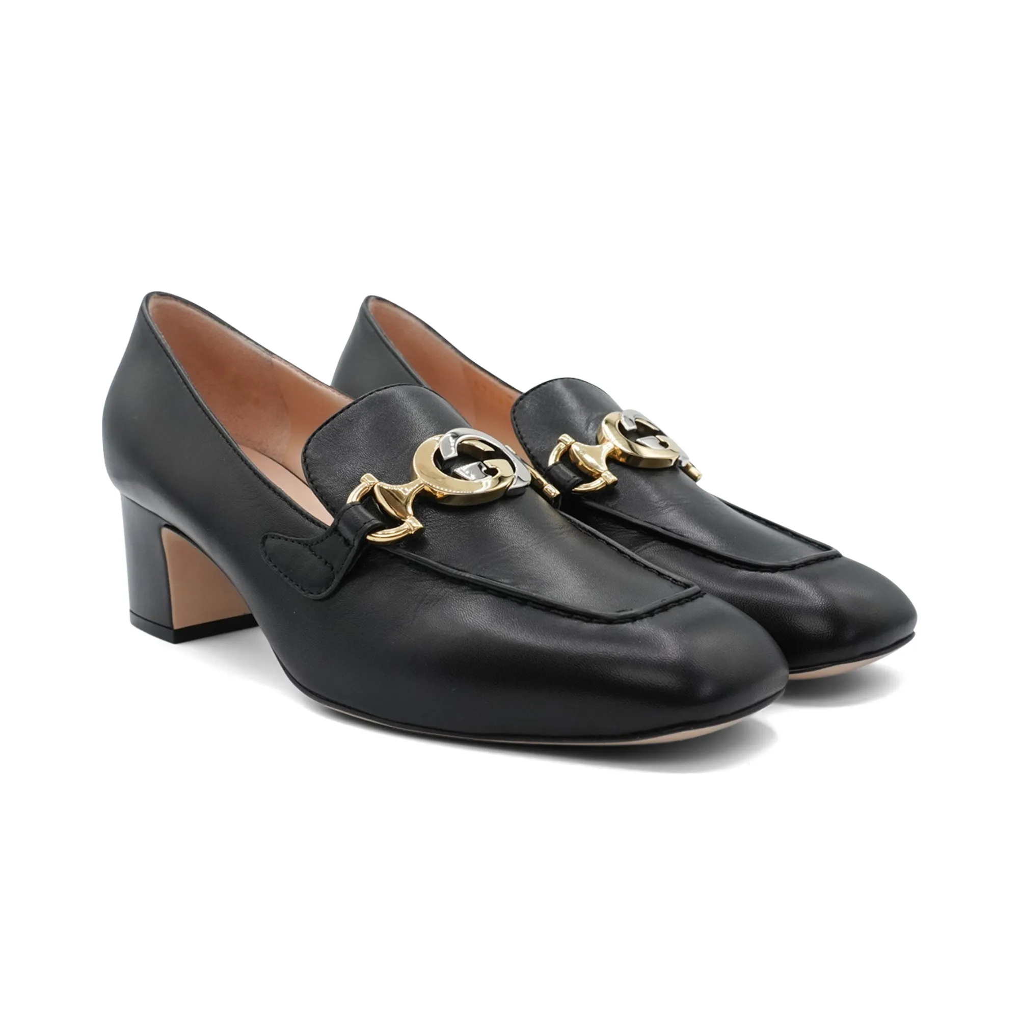 Fabric Loafers Gucci 'Malaga Kid' Heeled Loafers - Women's 37