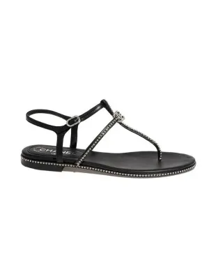CC Logo Crystal Strap Sandals Black Chanel Spring Sandals