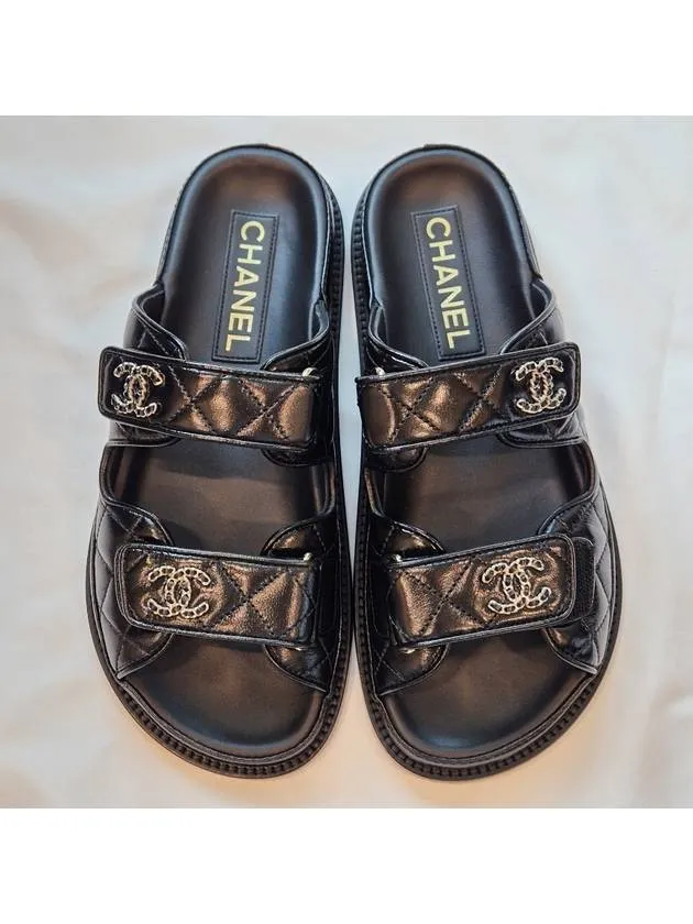 CC Logo Velcro Sandals Black Chanel Summer Sandals Clearance Sale