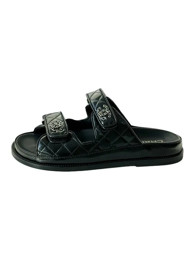Formal Sandals CC Logo Velcro Sandals Black Chanel