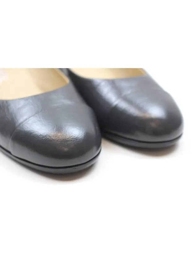 Ankle Boots Heel CC navy pumps size 36 5 Chanel