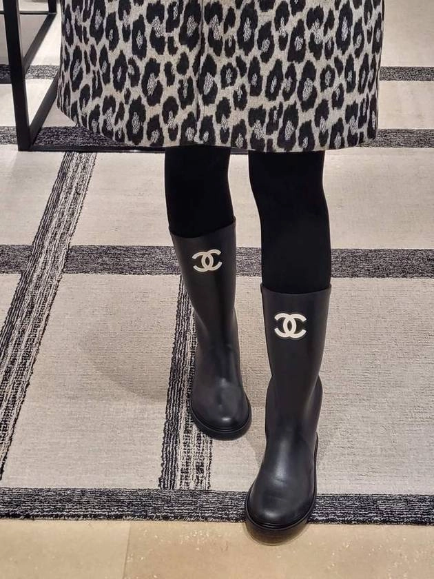 CC Logo Caoutchouc Rain Boots Black Chanel Steve Madden Boots Cowboy