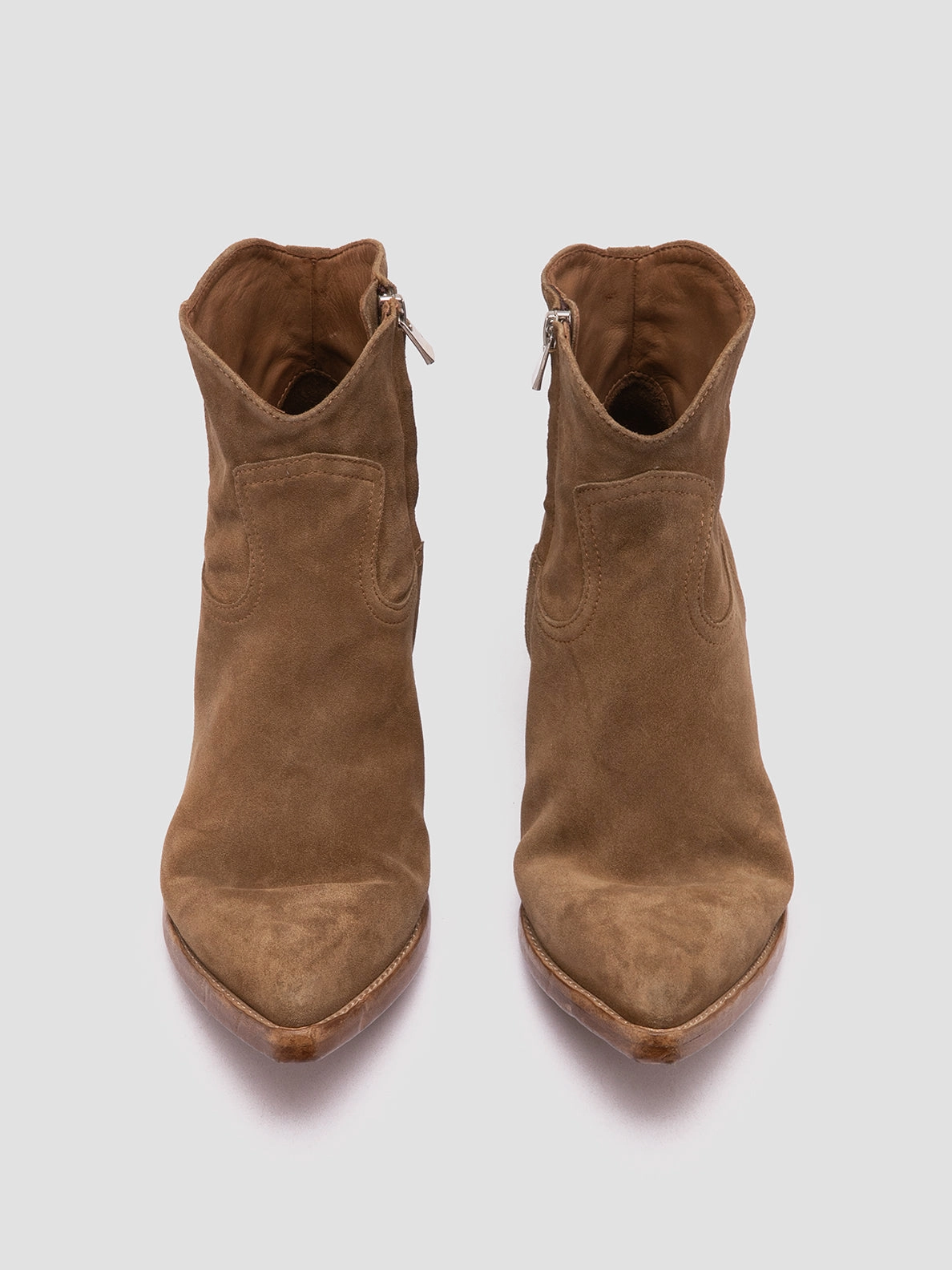 Work Chelsea Boots WANDA DD 103 - Light Brown Suede Zip Boots