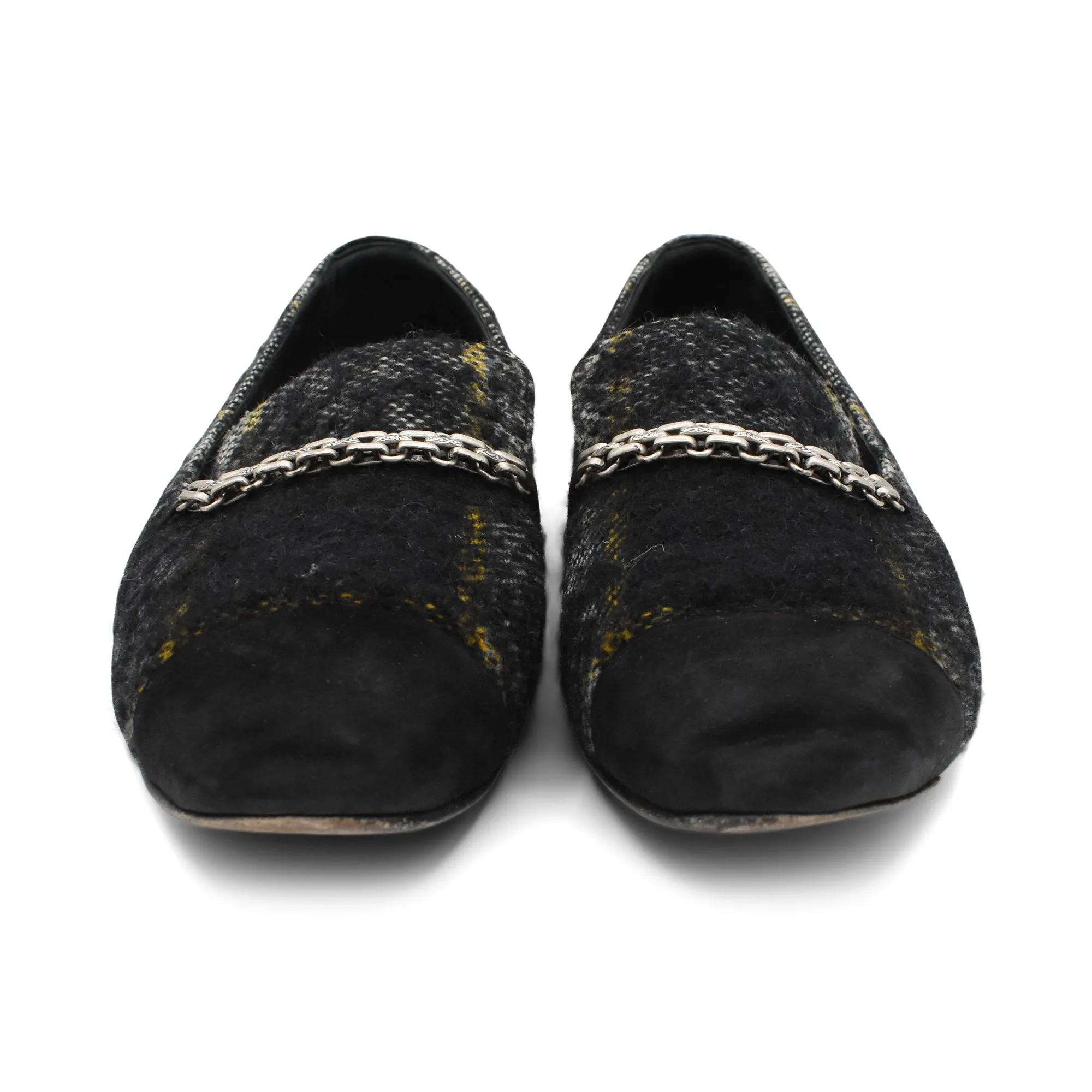 Loafers Lug Sole Chanel Tweed Loafers - Women's 41