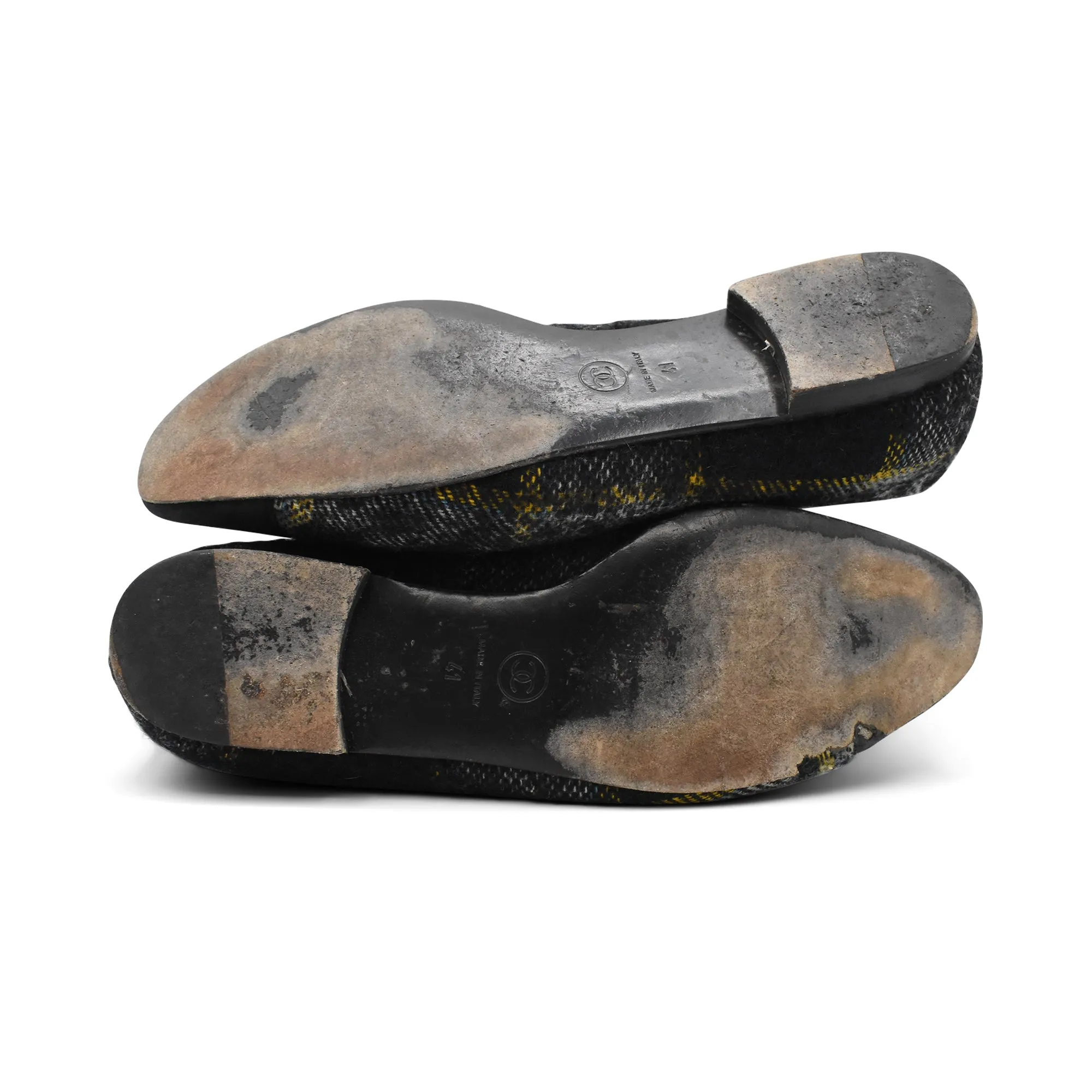 Tassel Loafers Suede Chanel Tweed Loafers - Women's 41