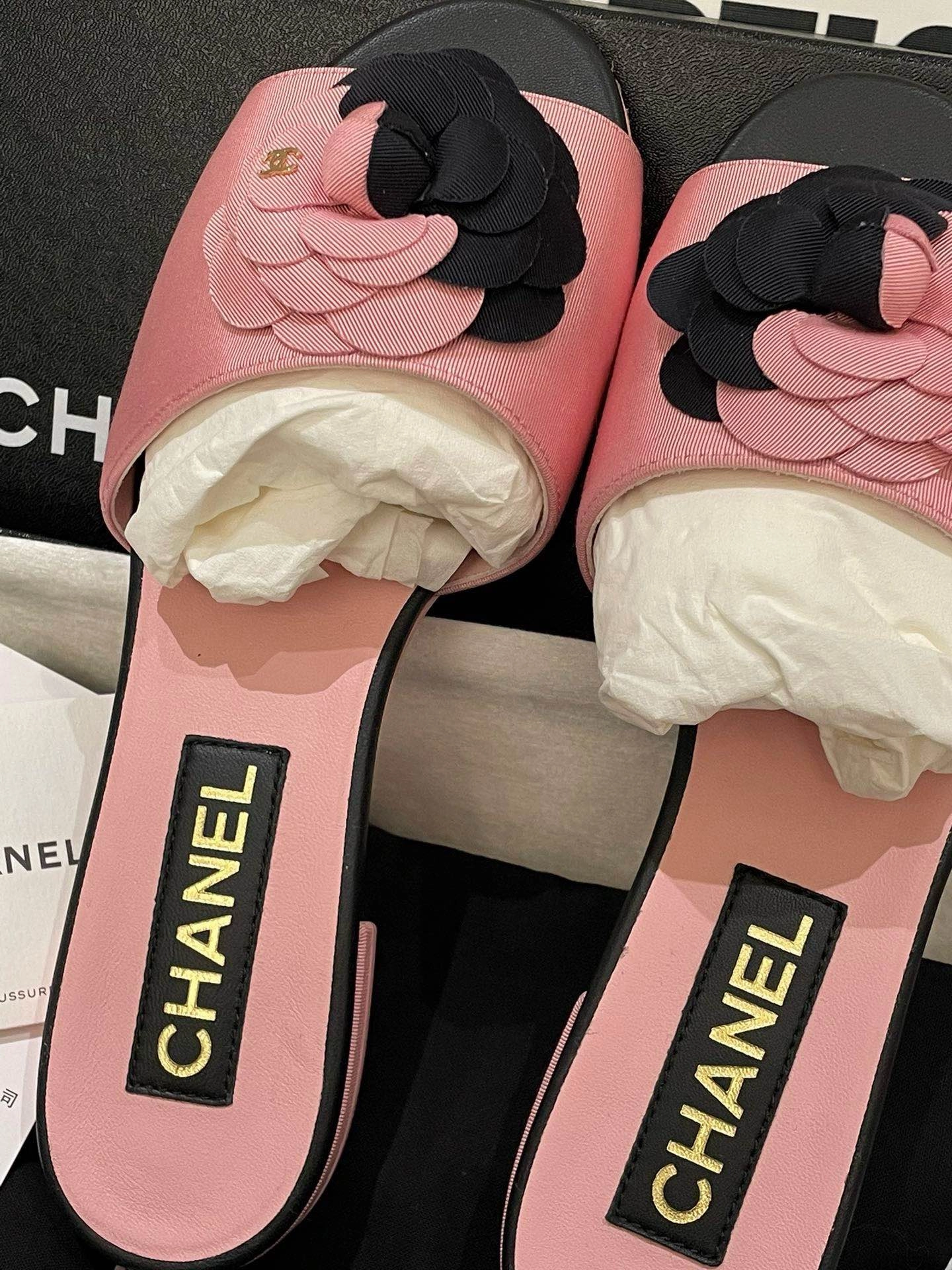 Chanel Camellia Slippers Pink Slide Sandals Eco Friendly Slippers