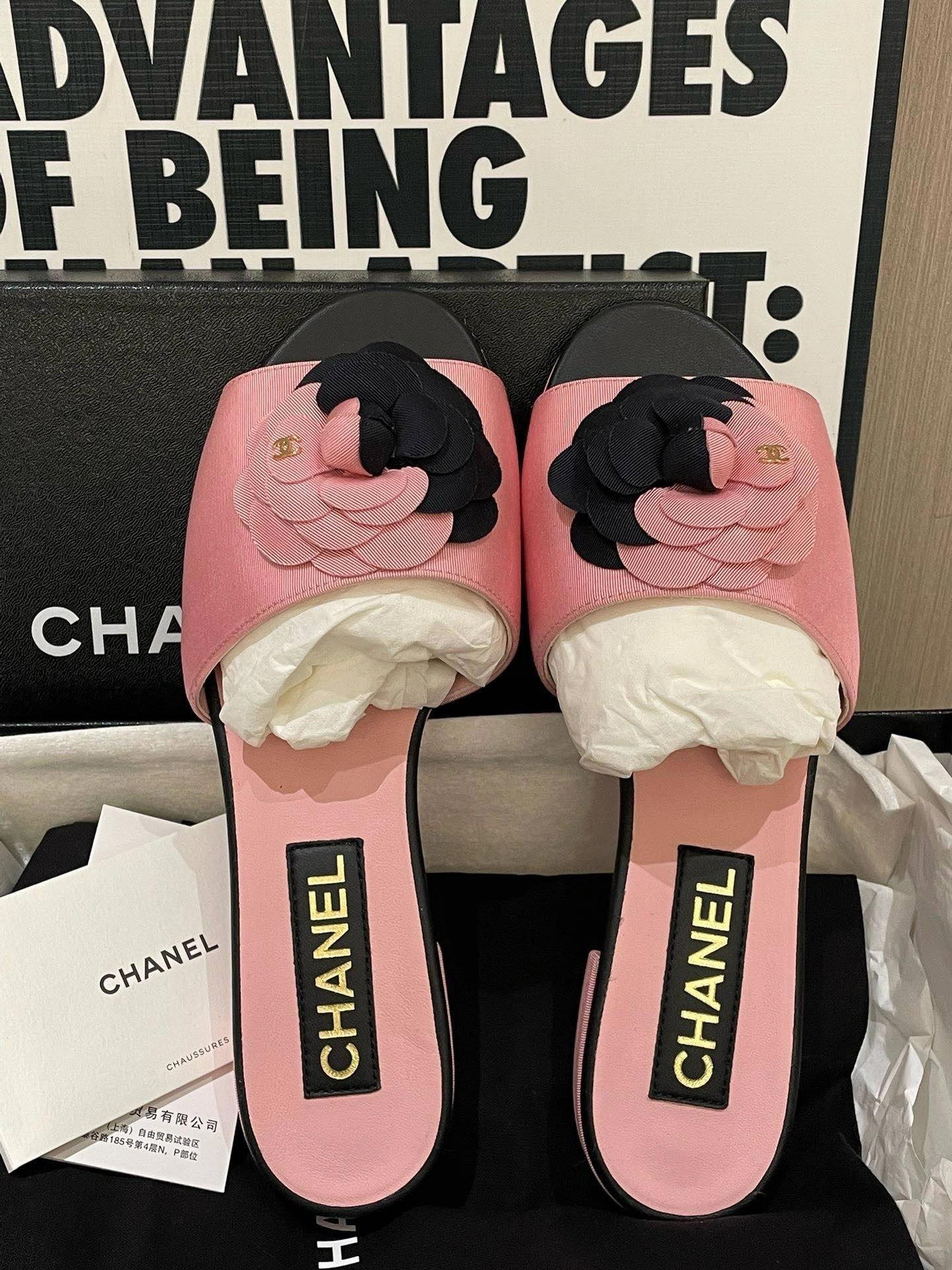Slides Jelly Chanel Camellia Slippers Pink Slide Sandals