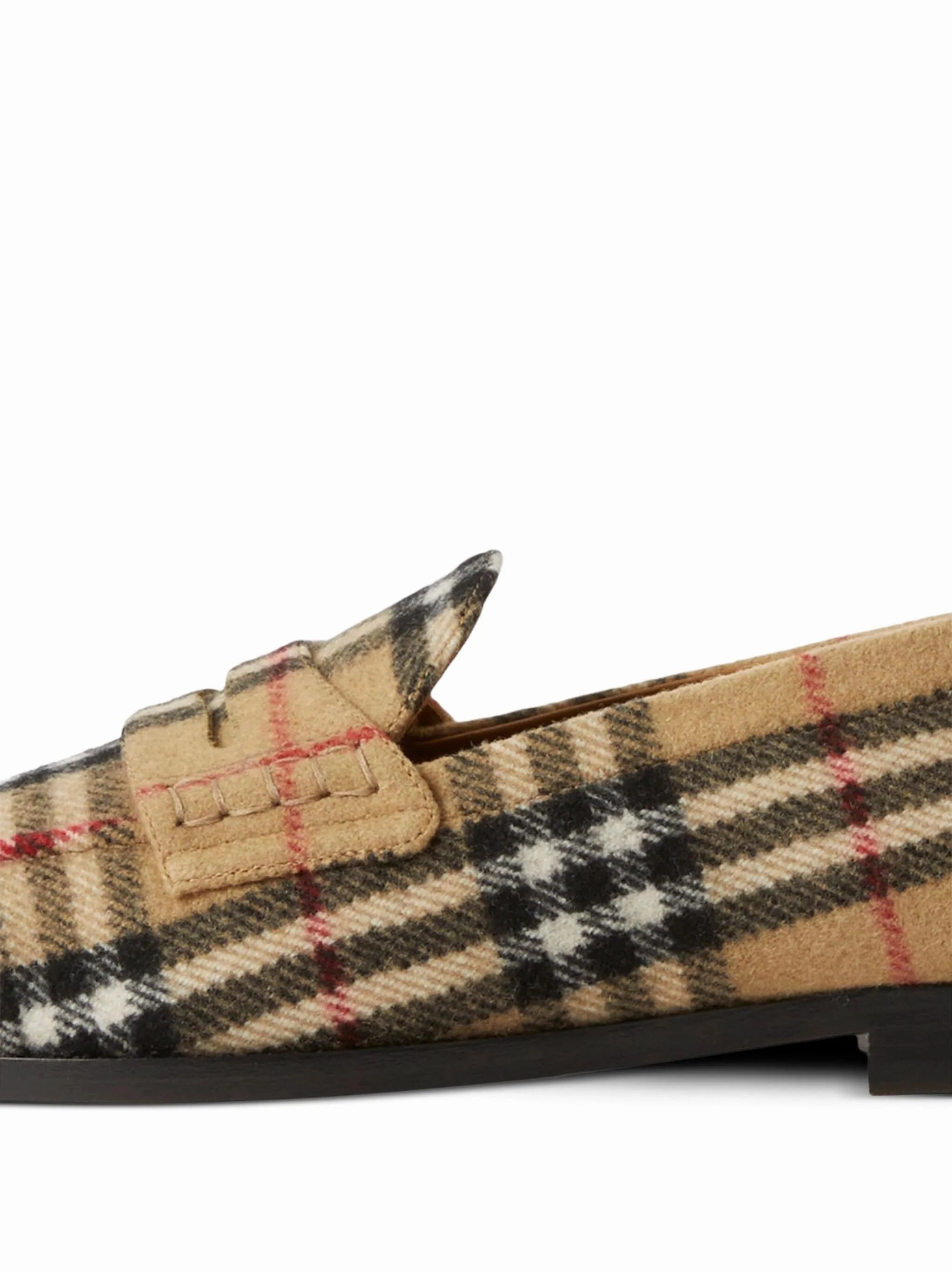 Loafers Wedges check-pattern round-toe loafers