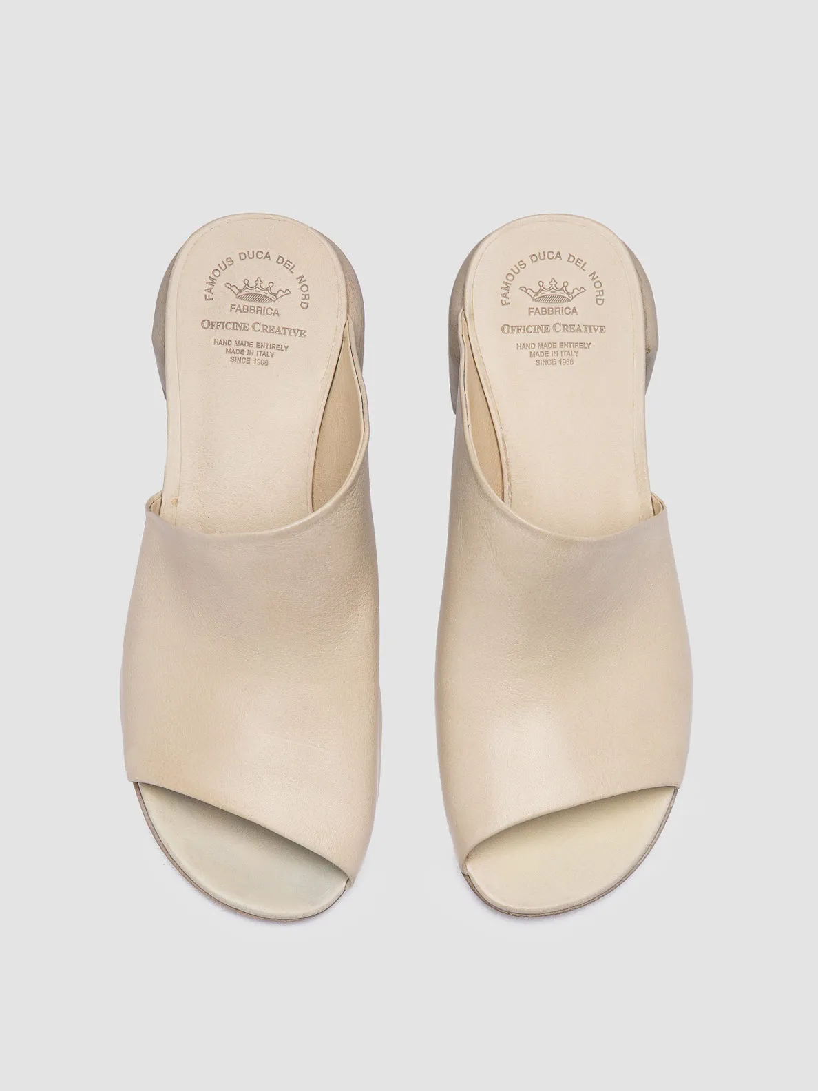 HADRY 008 - White Leather Slide Sandals Royal Caribbean Sandals Jamaica