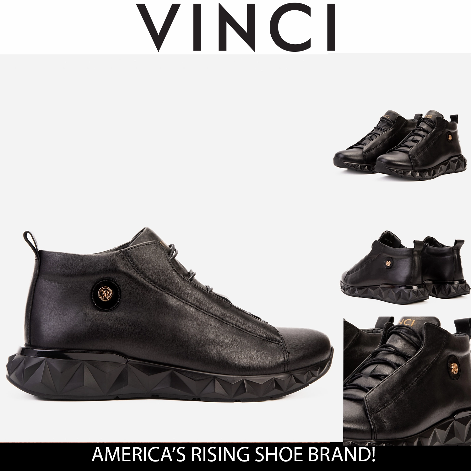 The Vertex Black Leather Men's Sneaker English Equestrian Boots