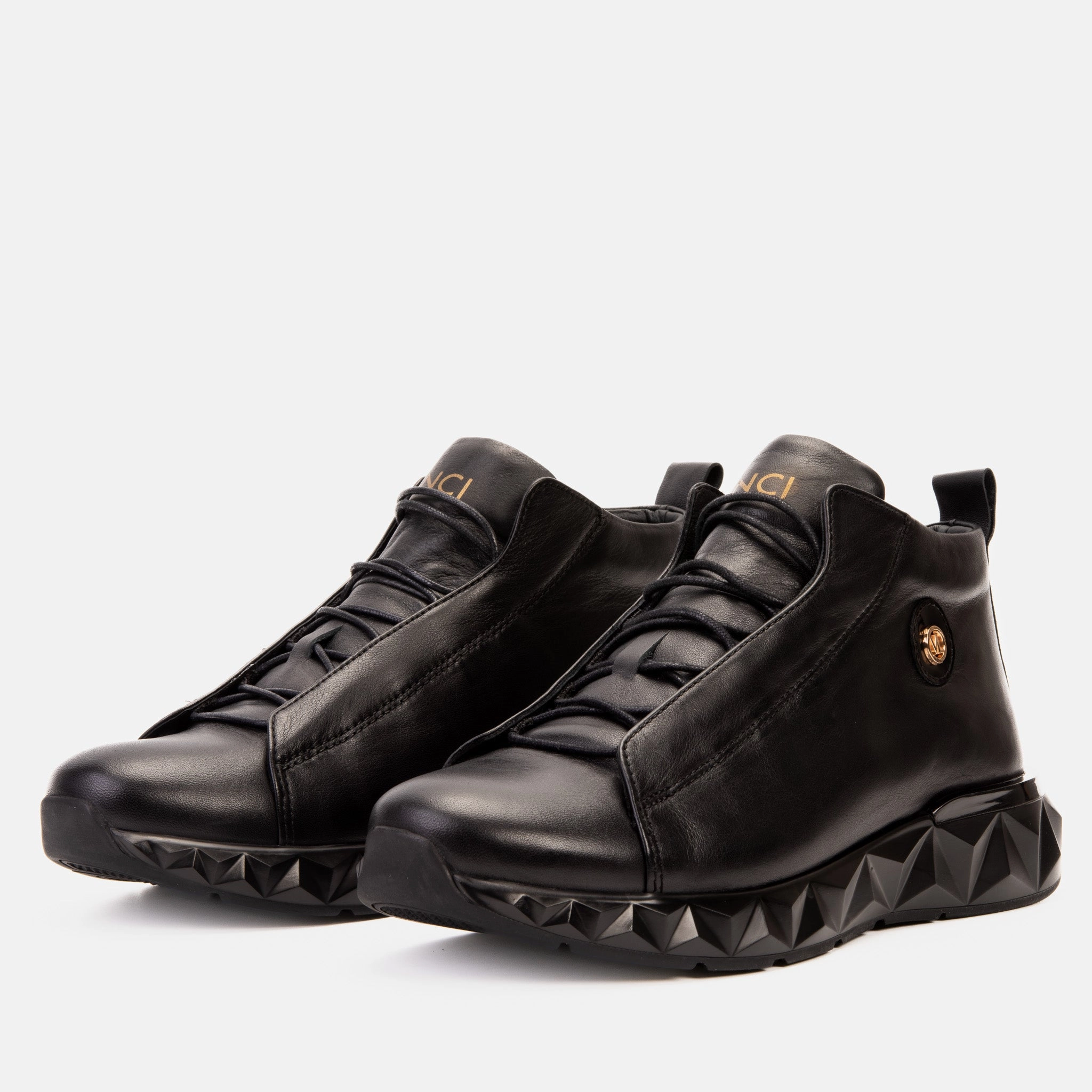 Boots And Jeans The Vertex Black Leather Men's Sneaker